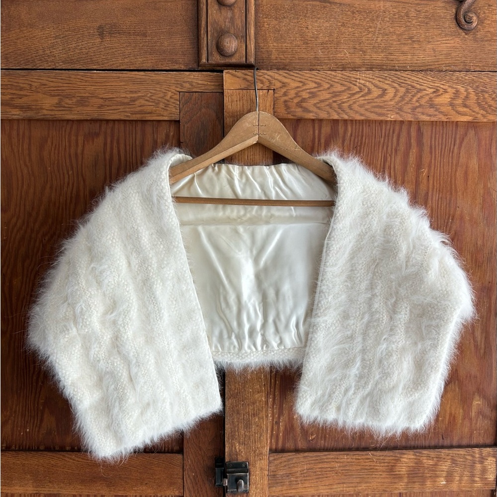 Vintage Knitted Angora Fur Shrug